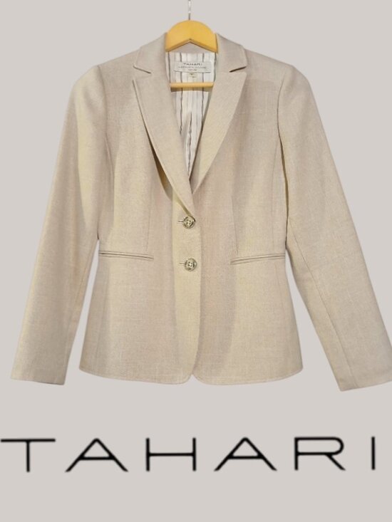 Tahari Jackets & Blazers - TAHARI Arthur S. Levine Sand Tailored Blazer EUC
